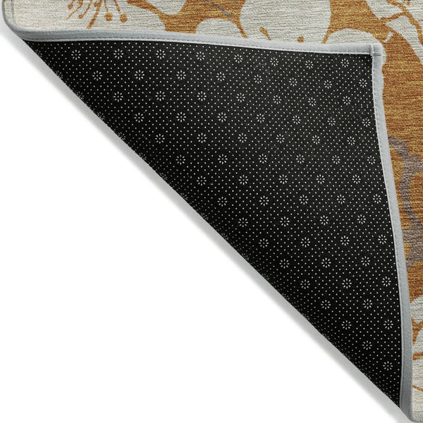 Homeroots 3' Stylish Floral Artichoke Green And Ivory Washable Area Rug For Indoor And Outdoor Spaces 8' X 10' Polyester 599913