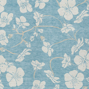 Homeroots 3' Stylish Floral Artichoke Green And Ivory Washable Area Rug For Indoor And Outdoor Spaces 3' X 5' Polyester 599922