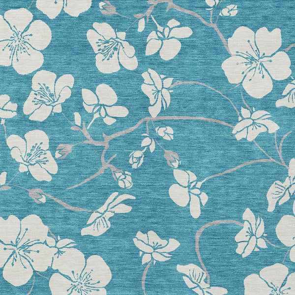 Homeroots 3' Stylish Floral Artichoke Green And Ivory Washable Area Rug For Indoor And Outdoor Spaces 9' X 12' Polyester 599932