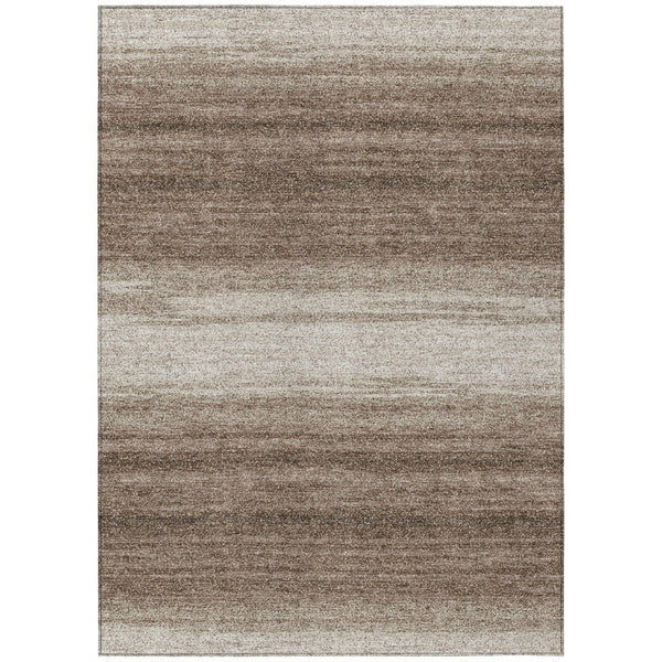 HomeRoots 5' Brown and Beige Abstract Area Rug - Modern, Washable, Durable Design for Indoor and Outdoor Use 5' X 8' 599935