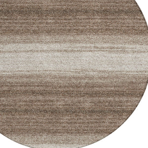 Homeroots 3' Brown And Beige Abstract Washable Area Rug For Indoor And Outdoor Use – Durable And Stylish 8' Round Polyester 599936