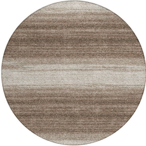Homeroots 3' Brown And Beige Abstract Washable Area Rug For Indoor And Outdoor Use – Durable And Stylish 8' Round Polyester 599936