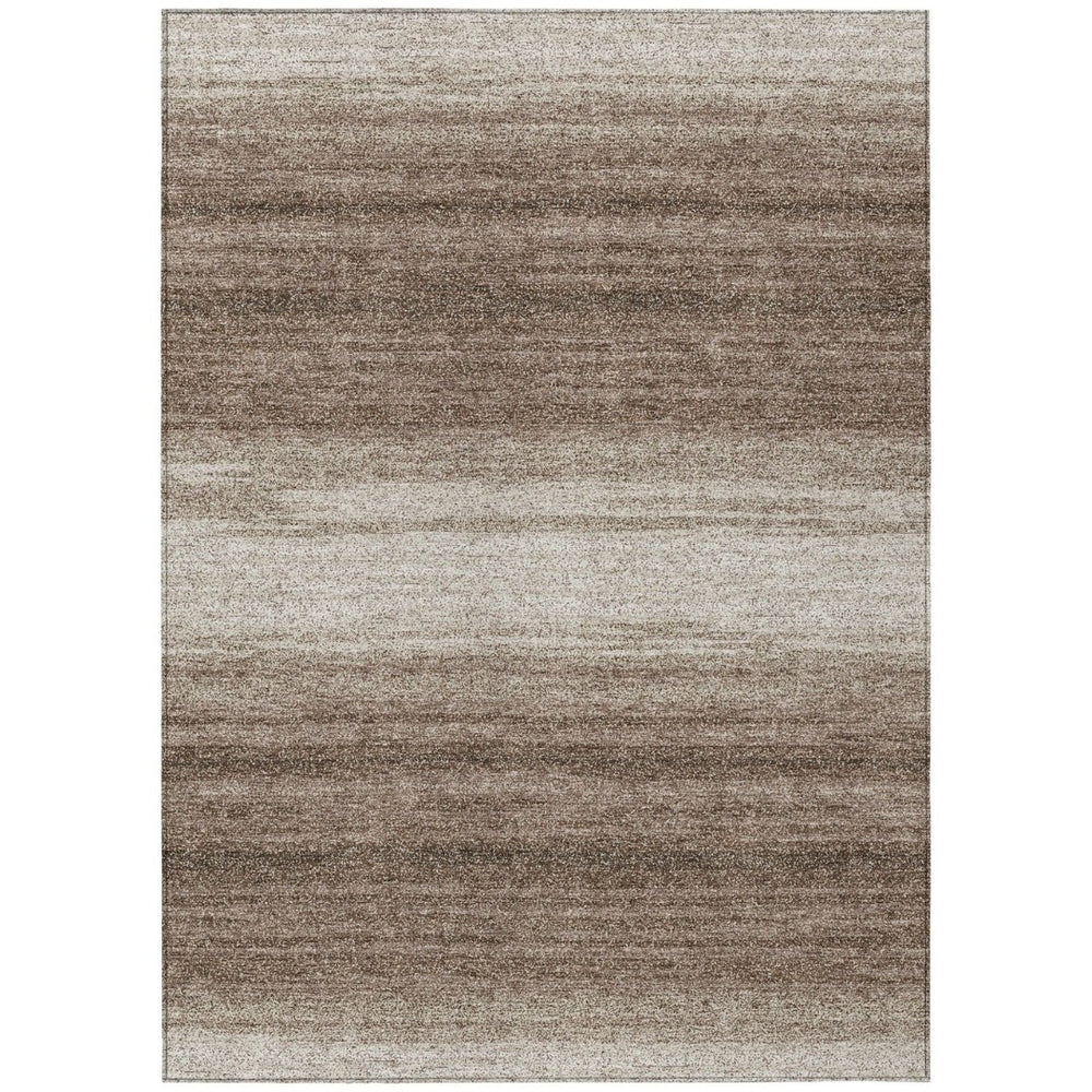 HomeRoots 9' x 12' Abstract Brown & Beige Washable Area Rug – Stylish, Durable, Modern for Indoor/Outdoor Use 599938