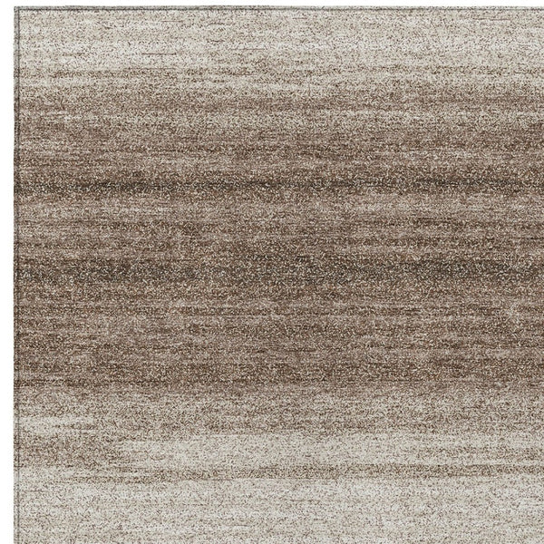 Homeroots 3' Brown And Beige Abstract Washable Area Rug For Indoor And Outdoor Use – Durable And Stylish 9' X 12' Polyester 599938