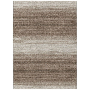 HomeRoots 5' Brown and Beige Abstract Area Rug - Modern, Washable, Durable Design for Indoor and Outdoor Use 10' X 14' 599939