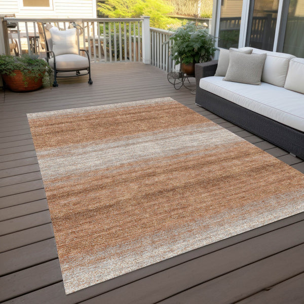 Homeroots 3' Brown And Beige Abstract Washable Area Rug For Indoor And Outdoor Use – Durable And Stylish 3' X 5' Polyester 599946