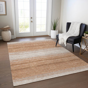 Homeroots 3' Brown And Beige Abstract Washable Area Rug For Indoor And Outdoor Use – Durable And Stylish 3' X 5' Polyester 599946