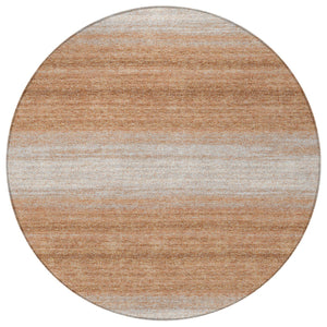 Homeroots 3' Brown And Beige Abstract Washable Area Rug For Indoor And Outdoor Use – Durable And Stylish 8' Round Polyester 599948