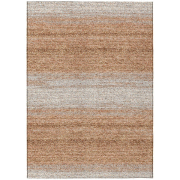 HomeRoots 5' Copper and Beige Abstract Area Rug - Stylish, Washable, Indoor-Outdoor Durability for Any Space 8' X 10' 599949