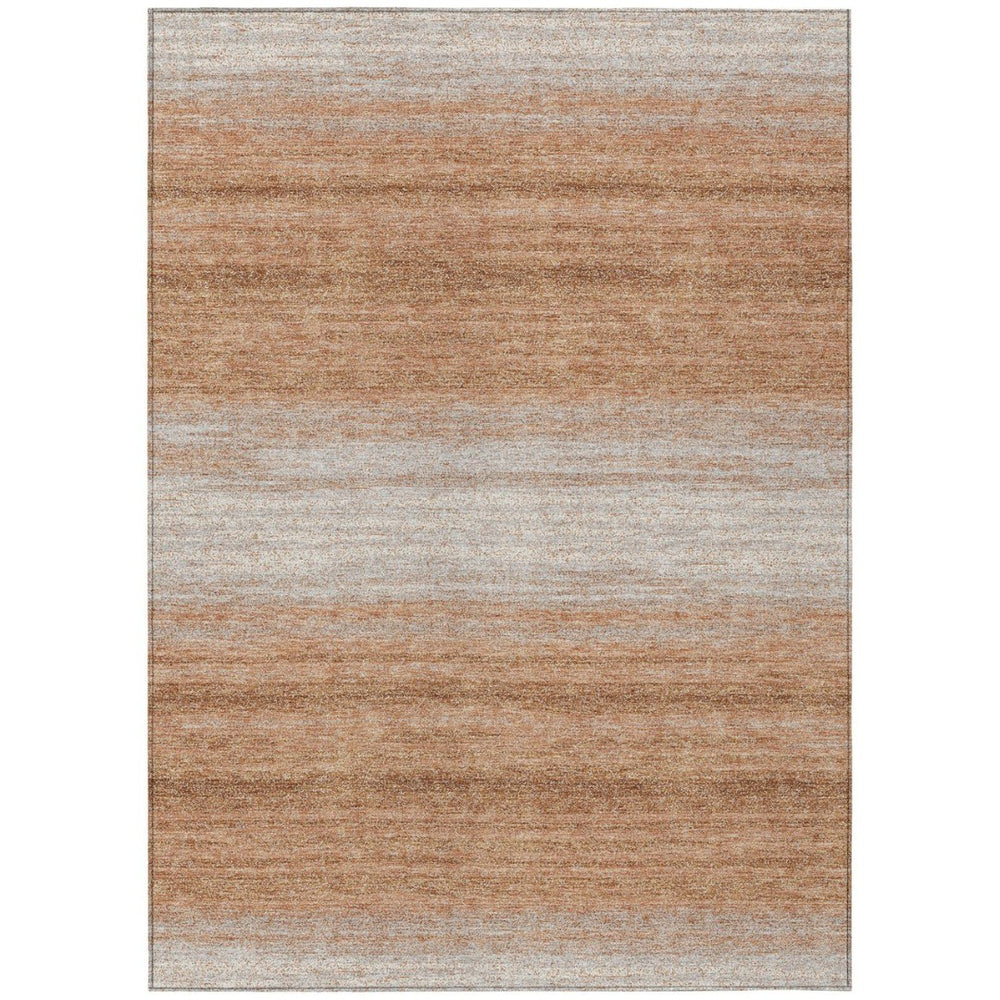 HomeRoots 9' X 12' Copper And Beige Abstract Area Rug - Stylish, Washable & Durable for Indoor/Outdoor Use 599950
