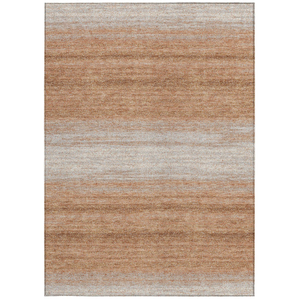 Homeroots 3' Brown And Beige Abstract Washable Area Rug For Indoor And Outdoor Use – Durable And Stylish 9' X 12' Polyester 599950