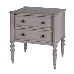 Butler Specialty Butler Ginny 25 in. Rectangular 2-Drawer Accent Chest with Turned Legs, Neutral Finish, Compact Storage Grey 5999512