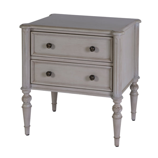 Butler Specialty Butler Ginny 25 in. Rectangular 2-Drawer Accent Chest with Turned Legs, Neutral Finish, Compact Storage Grey 5999512