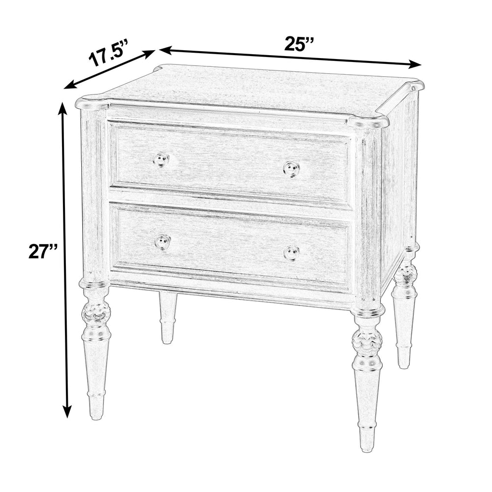 Butler Specialty Butler Ginny 25 in. Rectangular 2-Drawer Accent Chest with Turned Legs, Neutral Finish, Compact Storage Walnut 5999513