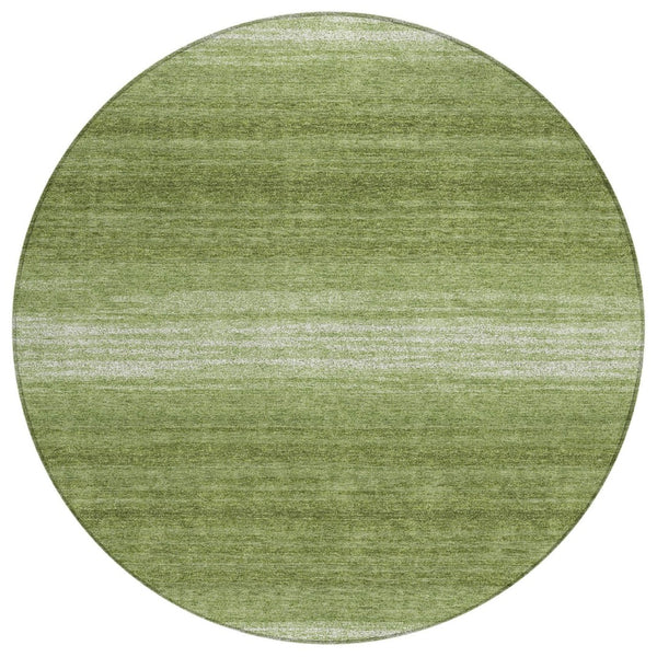 HomeRoots 5' Green and Ivory Abstract Area Rug – Durable, Washable Design for Indoor and Outdoor Spaces 8' Round 599954
