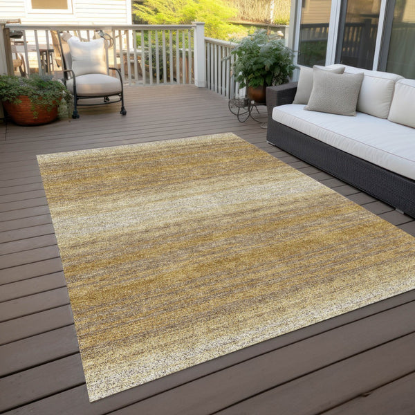 Homeroots 3' Brown And Beige Abstract Washable Area Rug For Indoor And Outdoor Use – Durable And Stylish 3' X 5' Polyester 599958