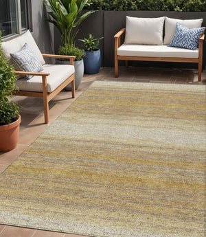 Homeroots 3' Brown And Beige Abstract Washable Area Rug For Indoor And Outdoor Use – Durable And Stylish 5' X 8' Polyester 599959