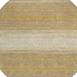 Homeroots 3' Brown And Beige Abstract Washable Area Rug For Indoor And Outdoor Use – Durable And Stylish 8' Round Polyester 599960