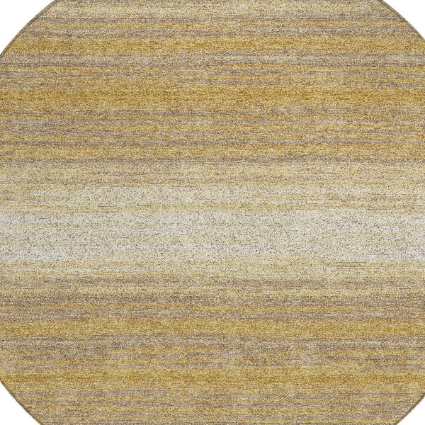 Homeroots 3' Brown And Beige Abstract Washable Area Rug For Indoor And Outdoor Use – Durable And Stylish 8' Round Polyester 599960