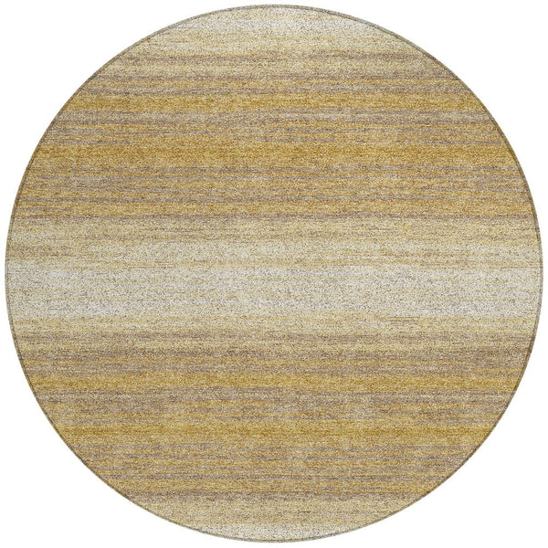 Homeroots 3' Brown And Beige Abstract Washable Area Rug For Indoor And Outdoor Use – Durable And Stylish 8' Round Polyester 599960