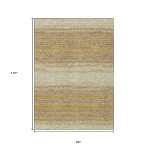 Homeroots 3' Brown And Beige Abstract Washable Area Rug For Indoor And Outdoor Use – Durable And Stylish 8' X 10' Polyester 599961