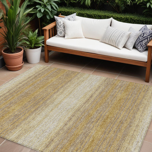 Homeroots 3' Brown And Beige Abstract Washable Area Rug For Indoor And Outdoor Use – Durable And Stylish 9' X 12' Polyester 599962