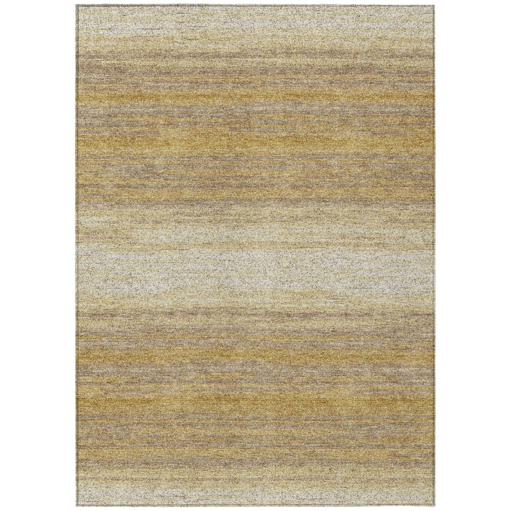 HomeRoots 9' Gold and Beige Abstract Indoor Outdoor Area Rug - Durable, Washable, Stylish for Any Space 599962
