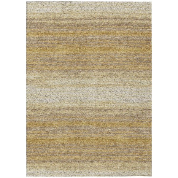 HomeRoots 9' Gold and Beige Abstract Indoor Outdoor Area Rug - Durable, Washable, Stylish for Any Space 599962