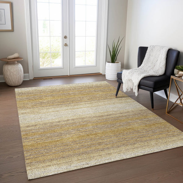 Homeroots 3' Brown And Beige Abstract Washable Area Rug For Indoor And Outdoor Use – Durable And Stylish 10' X 14' Polyester 599963