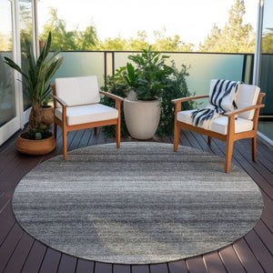 Homeroots 3' Brown And Beige Abstract Washable Area Rug For Indoor And Outdoor Use – Durable And Stylish 8' Round Polyester 599966