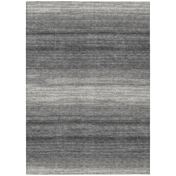 HomeRoots 5' Gray and Charcoal Abstract Area Rug - Stylish, Washable, Indoor/Outdoor Durable Design for Any Space 8' X 10' 599967
