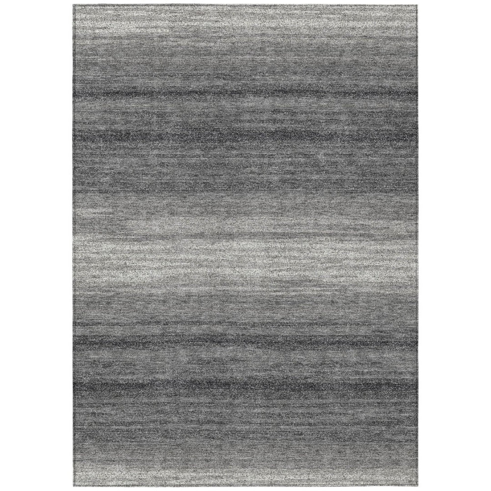 HomeRoots 9' Gray & Charcoal Abstract Washable Area Rug - Indoor/Outdoor, Durable, Stain-Resistant Style! 599968