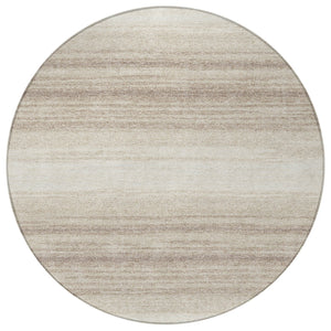 Homeroots 3' Brown And Beige Abstract Washable Area Rug For Indoor And Outdoor Use – Durable And Stylish 8' Round Polyester 599972