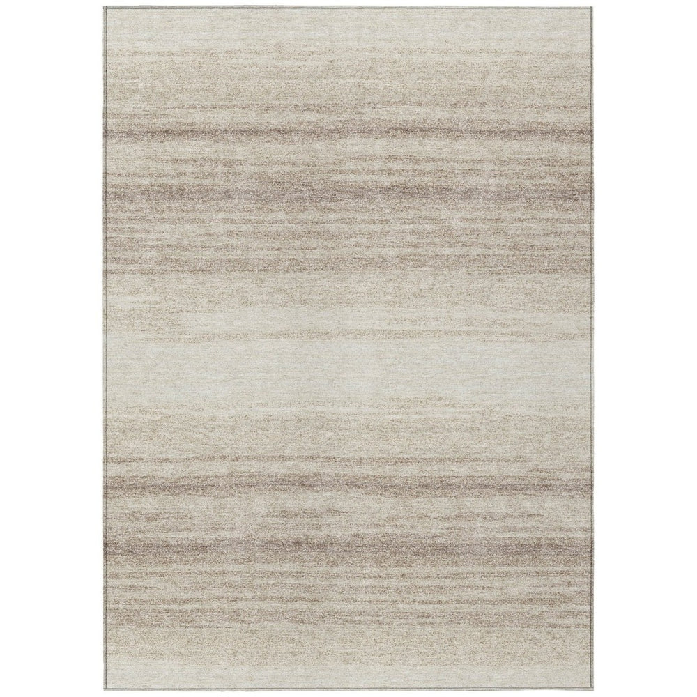 HomeRoots 9' X 12' Stylish Ivory and Beige Abstract Area Rug - Durable, Washable for Indoor/Outdoor Use! 599974