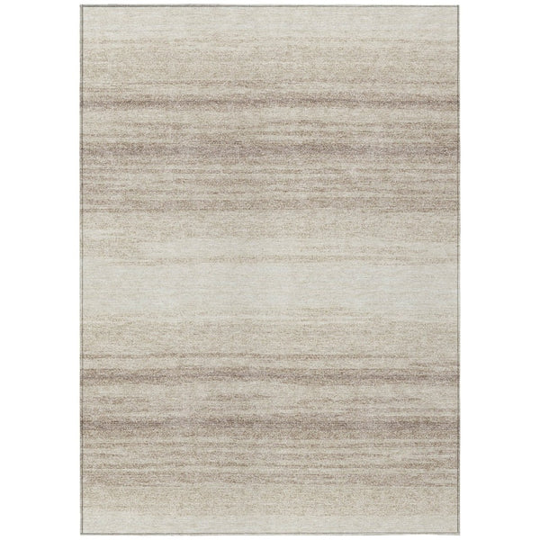 HomeRoots 5' Ivory and Beige Abstract Area Rug - Stylish, Washable, Durable for Indoor/Outdoor High-Traffic Use 10' X 14' 599975