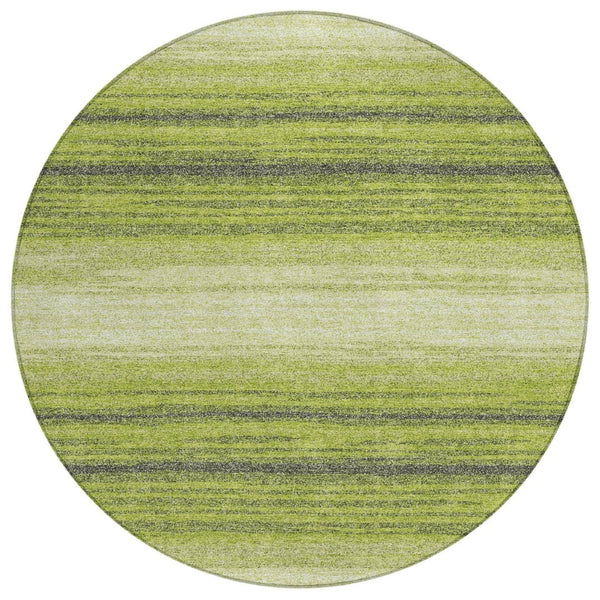HomeRoots 5' Vibrant Lime Green Abstract Area Rug - Durable, Machine-Washable Indoor/Outdoor Design for All Spaces 8' Round 599978