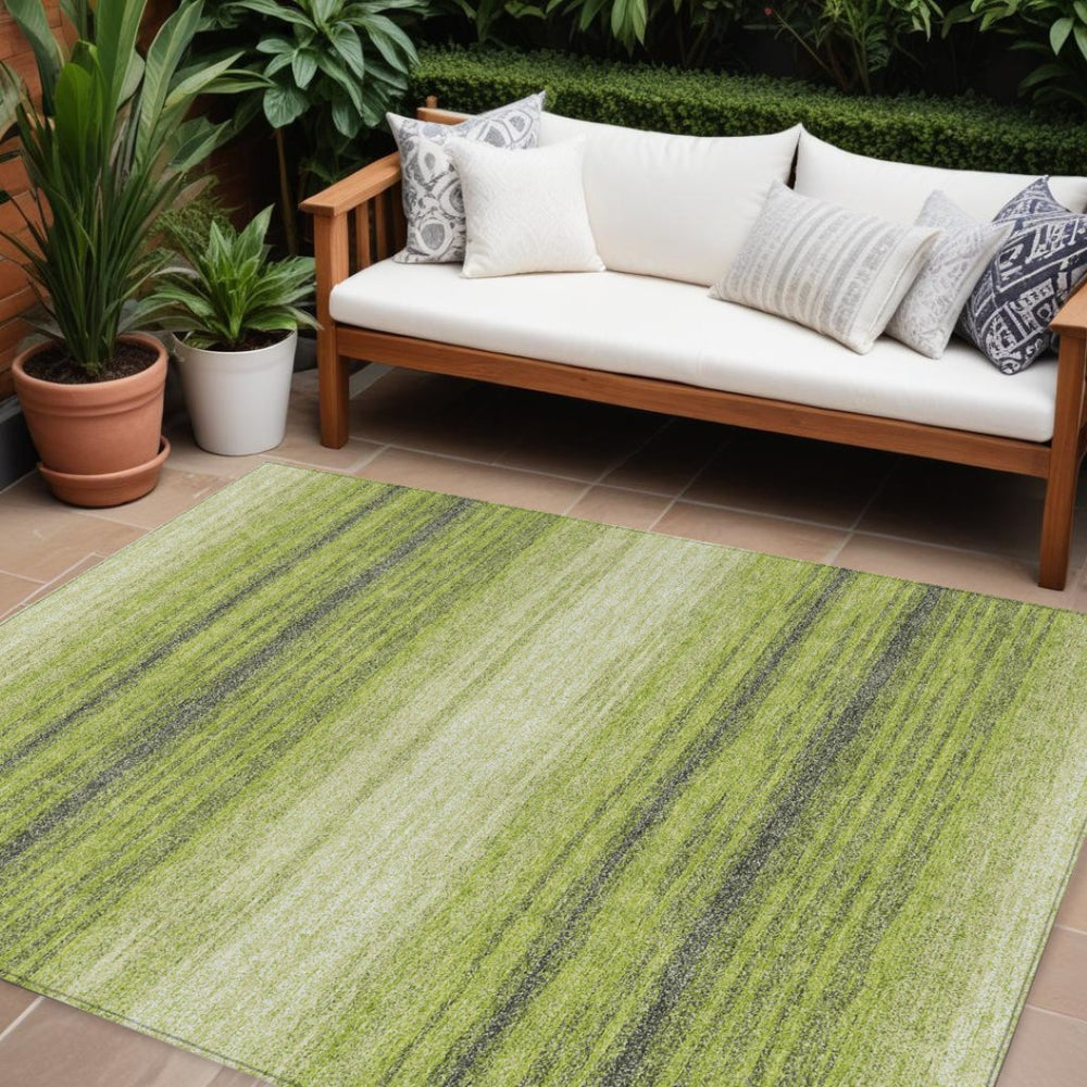 HomeRoots 9' X 12' Vibrant Lime Green Abstract Area Rug - Stylish, Washable Indoor/Outdoor Decor for All Spaces 599980