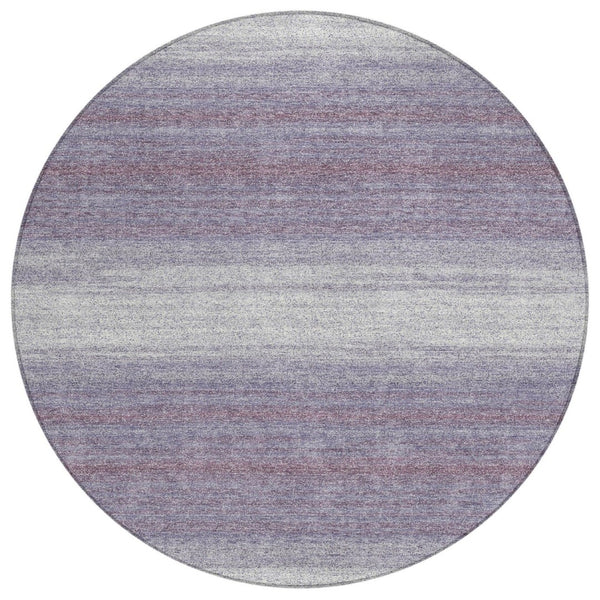 HomeRoots 5' Stylish Lavender and Ivory Abstract Area Rug - Durable, Washable, Indoor/Outdoor Decor Solution 8' Round 599984