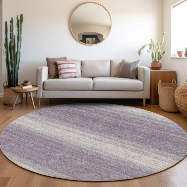 Homeroots 3' Brown And Beige Abstract Washable Area Rug For Indoor And Outdoor Use – Durable And Stylish 8' Round Polyester 599984