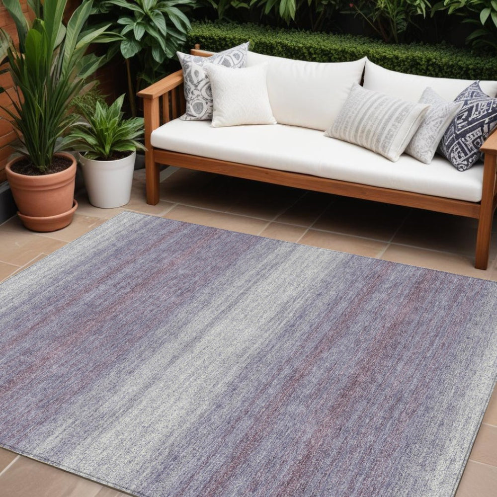 HomeRoots 5' Stylish Lavender and Ivory Abstract Area Rug - Durable, Washable, Indoor/Outdoor Decor Solution 8' X 10' 599985