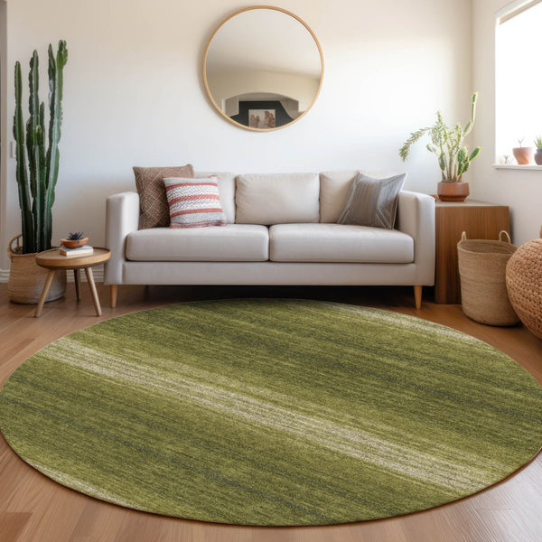 Homeroots 3' Brown And Beige Abstract Washable Area Rug For Indoor And Outdoor Use – Durable And Stylish 8' Round Polyester 599990