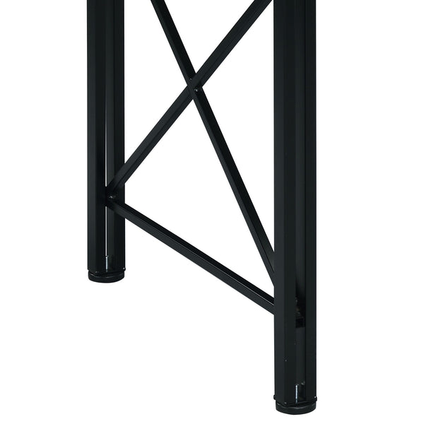 English Elm Settea Antique White Computer Desk with Black Accents, 2 Drawers, Keyboard Tray, Durable Metal Frame B2726P288785