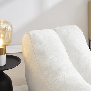 English Elm Creative Bean Bag Sofa Chair with Plush Superfiber Cover and Soft Foam Filling for Luxe Comfort White W1996P266258