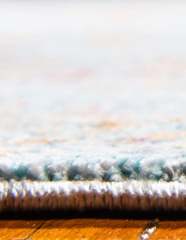 Unique Loom Austin Tremolo Machine Made Border Rug Light Blue, Cream/Gray/Ivory/Light Blue/Peach/Red/Yellow/Gold 8' 0" x 8' 0"