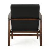 Christopher Knight Home® - Noble House - Marcola Mid Century Modern Faux Leather Club Chair with Wood Frame