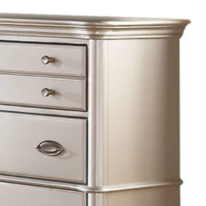 English Elm Classic Six Drawer Dresser Satin Silver Finish Antique Inspired Bedroom Storage B011P494287