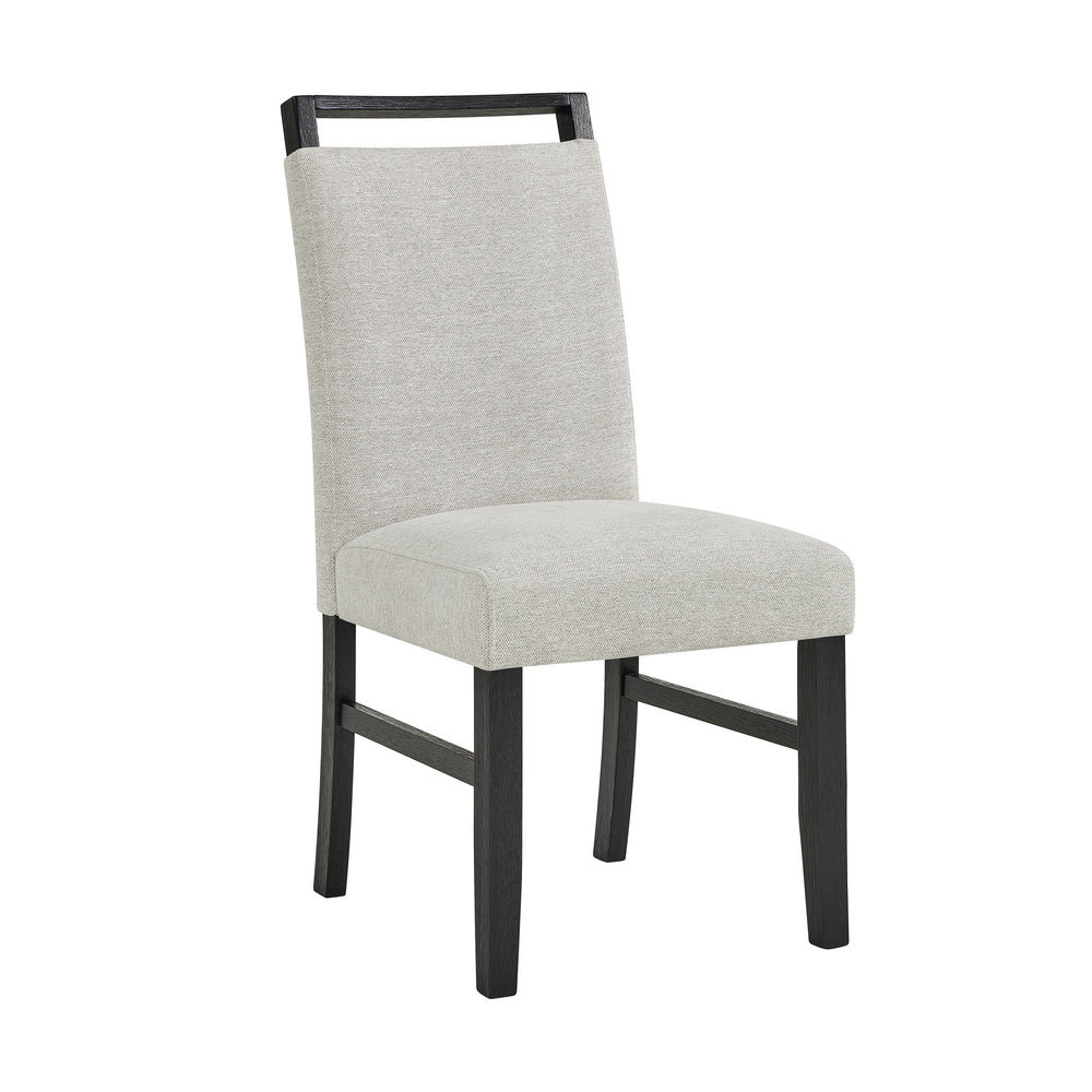 English Elm Contemporary Upholstered Dining Side Chair Set of 2 – Light Gray Fabric, Black Wood Frame, Modern Comfort B011P375940