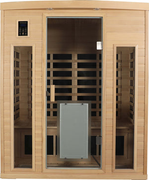 English Elm Low Emf Three-Person Far Infrared Sauna Room With Bluetooth, Mood Lighting & Safety Features W1149P369617