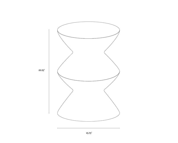 Sunpan Union End Table - Unique Cylindrical Concrete Design for Stylish Indoor and Outdoor Spaces Marble Look / Black