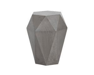 Sunpan Constance Geometric Concrete End Table – Urban Industrial Design for Indoor & Covered Outdoor Spaces